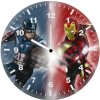 captain america and iron man artwork av wall clock