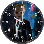 baby groot in suit fe wall clock