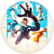the fantastic four first steps focused heroes of wall clock