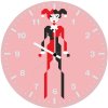 harley quinn pixel art 1g wall clock