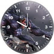 venom digital artwork 6q wall clock