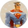 superman fun art iz wall clock