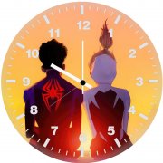 miles morales and gwen stacy swing into action 9a wall clock
