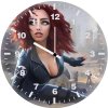 black widow digital artwork 2b wall clock