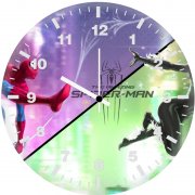 black cat and spiderman art h5 wall clock
