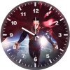 superman in the space red cape flying artwork pu wall clock