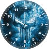 punisher emblem through smoke ek wall clock