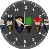 justice league characters dressed minimalism lj wall clock