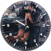 batman and wonder woman romantic moment p5 wall clock
