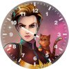 captain marvel with cat wh wall clock