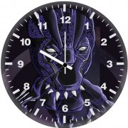 black panther doodle art w7 wall clock