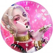 harley quinn art ax wall clock