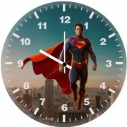 superman touching the clouds p2 wall clock