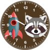 rocket raccoon funny artwork qe wall clock