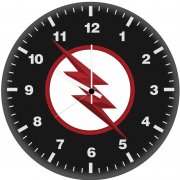 flash logo minimal black p0 wall clock
