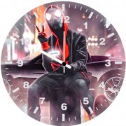 spiderman chilling in city 11 wall clock
