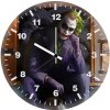 joker sitting beside bus door wg wall clock