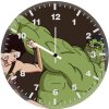 wonder woman and hulk 9n wall clock