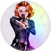 black widow gun qu wall clock