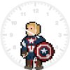 captain america pixel art b2 wall clock