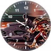 batman chasing in batpod with flash 8l wall clock