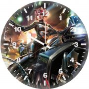 catwoman in japan z0 wall clock