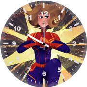 art captain marvel za wall clock