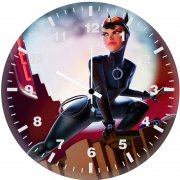 catwoman illustration nh wall clock
