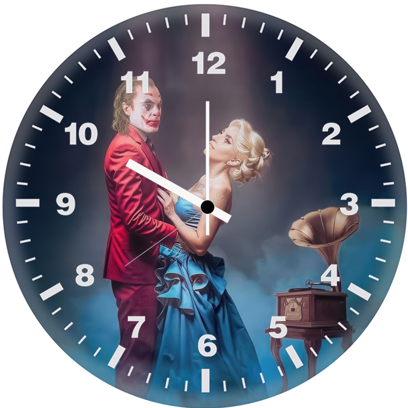 joker and harley quinn world 19 wall clock