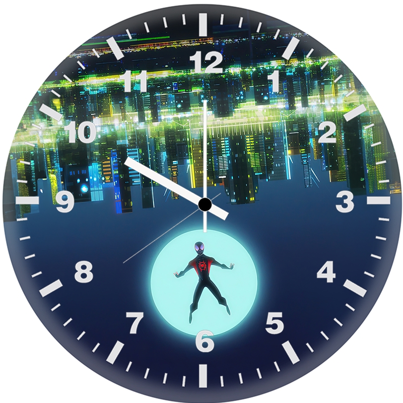 miles morales skyline showdown xx wall clock