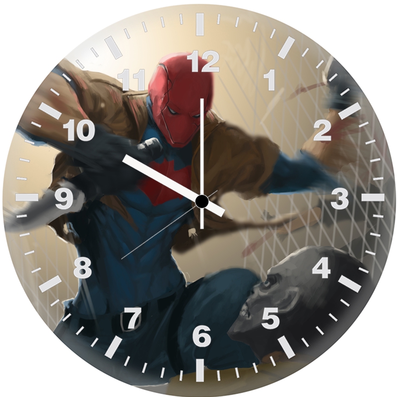 redhood blackmask dc artwork km wall clock