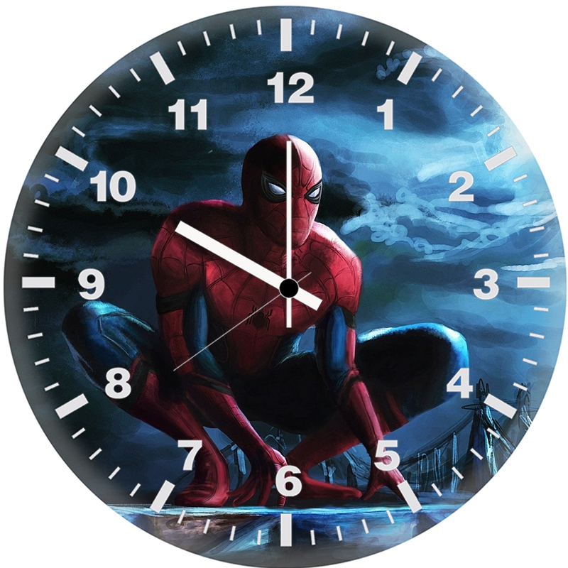 spiderman watching 4l wall clock