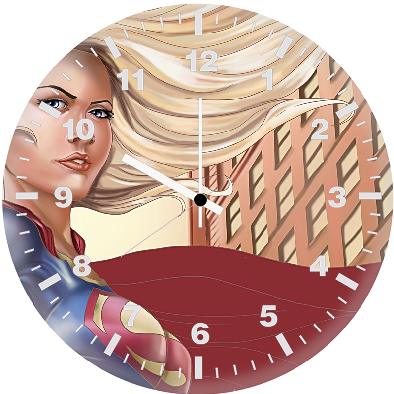 supergirl paint art 8v wall clock
