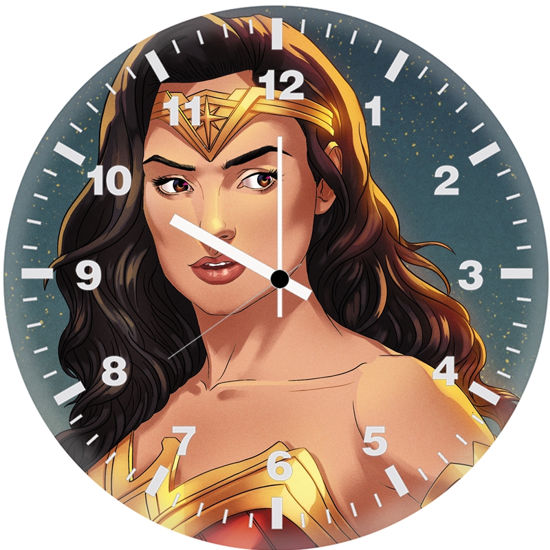 wonder woman gal gadot artwork 04 wall clock